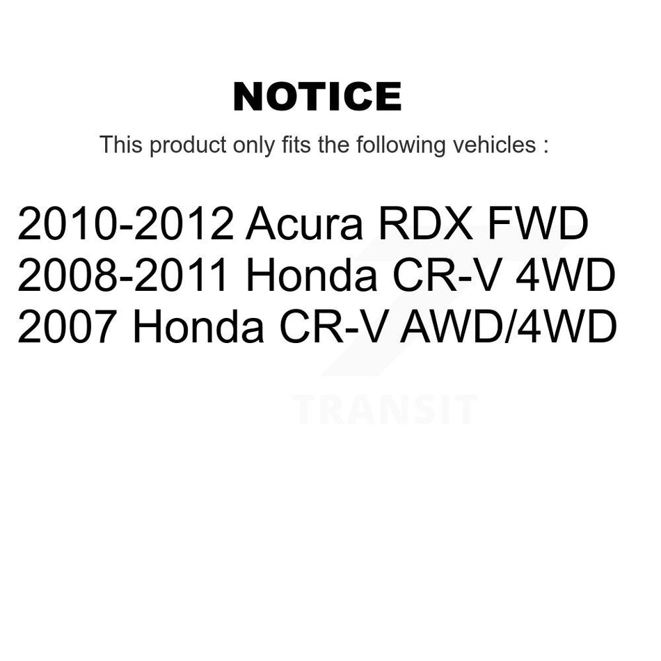 Front Rear Hub Bearing Coated Disc Brake Rotor & Pads Kit (10Pc) For Honda CR-V Acura RDX KBB-130735