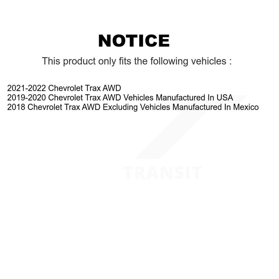 Front Rear Bearing Coated Disc Brake Rotor And Pad Shoe Kit (10Pc) For Chevrolet Trax AWD KBB-130857
