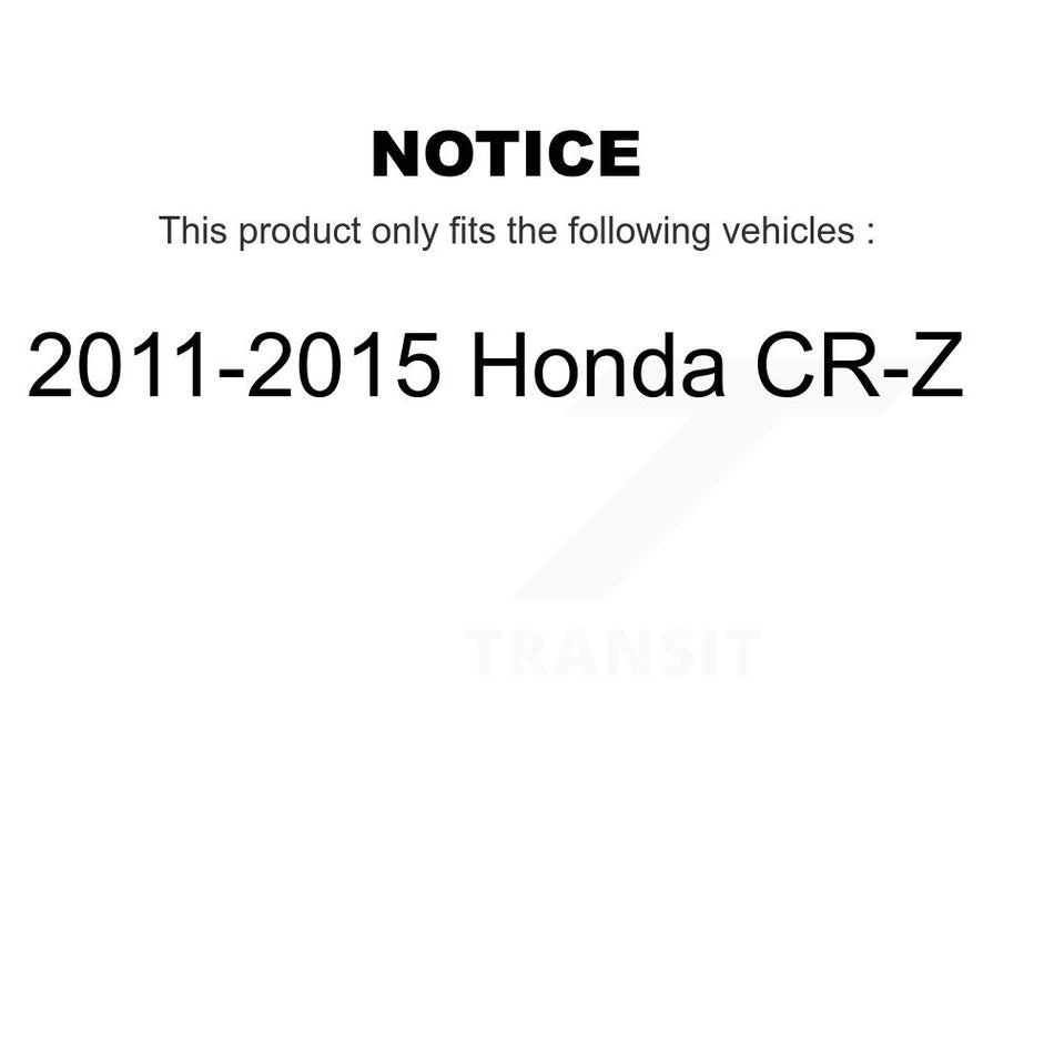 Front Rear Wheel Hub Bearing Disc Brake Rotor And Pad Kit (10Pc) For 2011-2015 Honda CR-Z KBB-130902