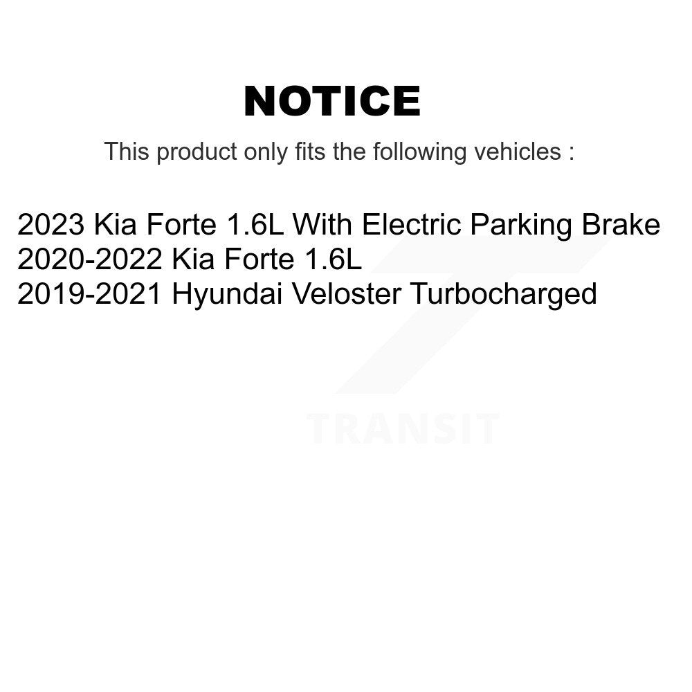 Front Rear Hub Bearing Disc Brake Rotor And Pad Kit (10Pc) For Kia Forte Hyundai Veloster KBB-131077