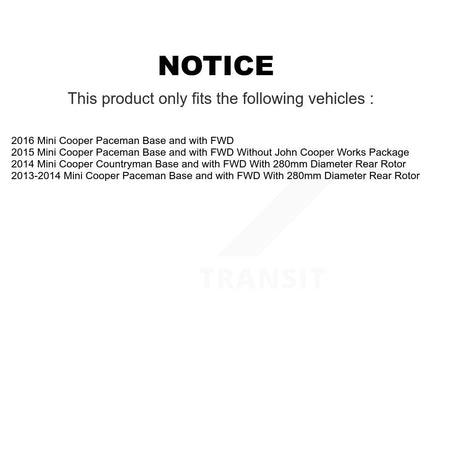 Front Rear Hub Bearing Disc Brake Rotor Pad Kit (10Pc) For Mini Cooper Countryman Paceman KBB-131102