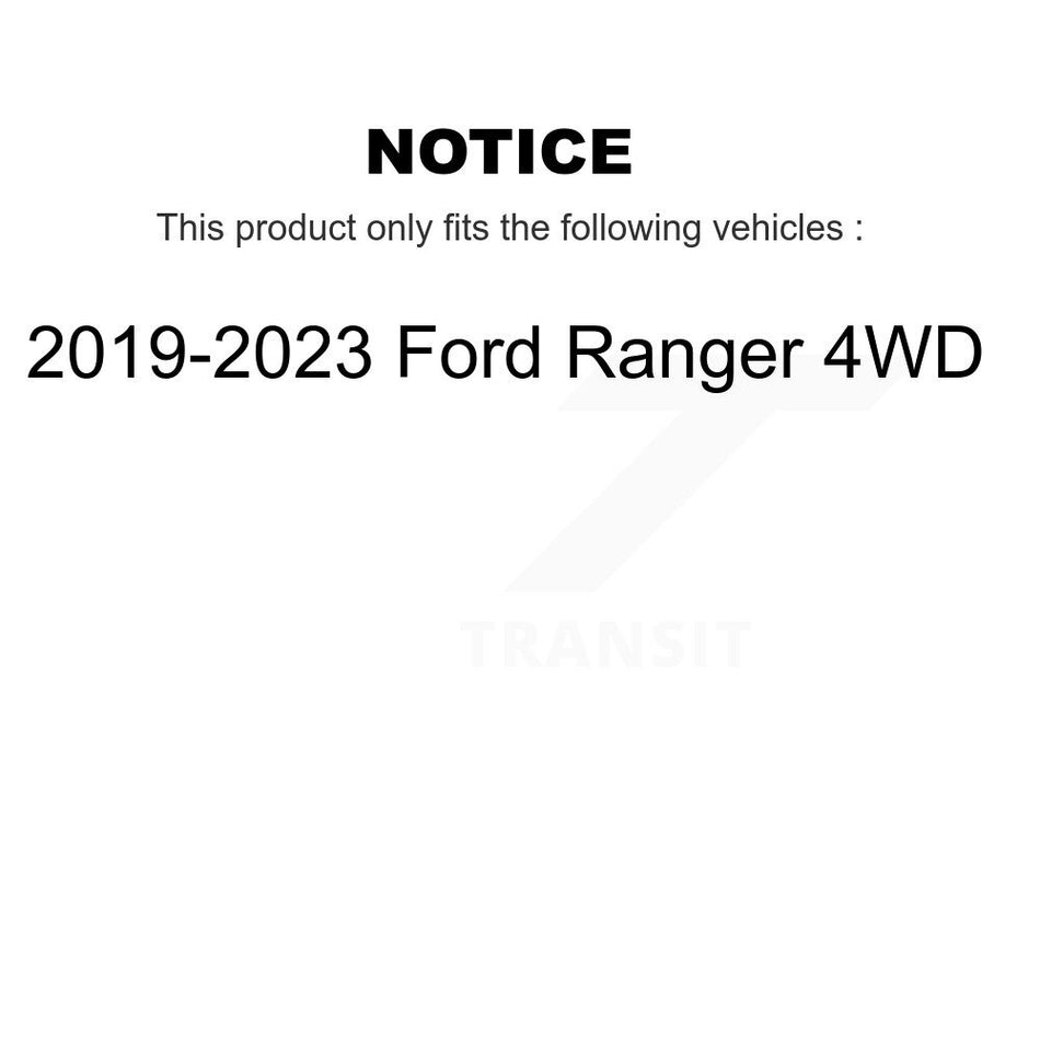 Front Hub Bearing Assembly Drilled Slot Brake Rotor Pad Kit For 2019-2023 Ford Ranger 4WD KBB-131533