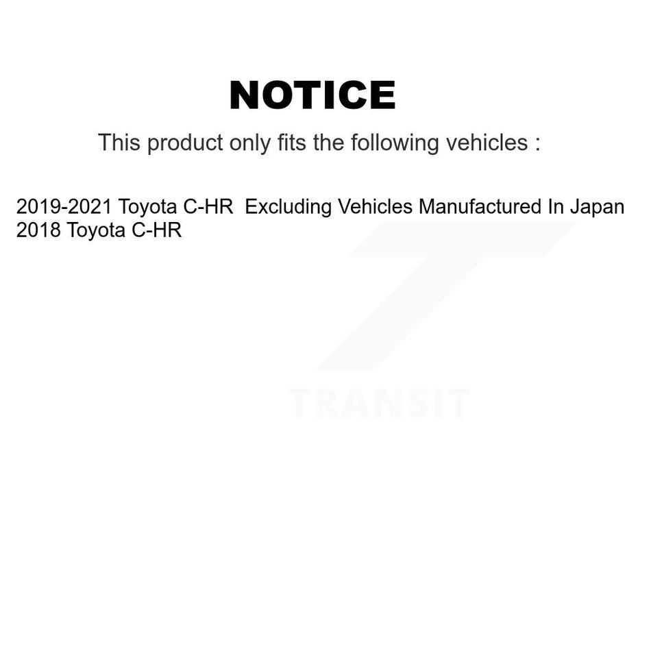 Front Hub Bearing Assembly Coated Disc Brake Rotors And Ceramic Pads Kit For Toyota C-HR KBB-131651