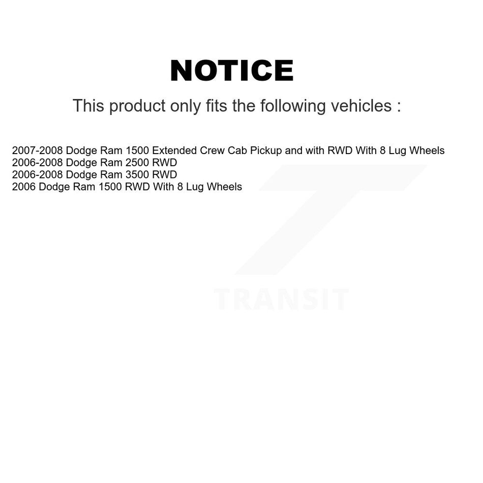 Front Hub Bearing Assembly Coated Disc Brake Rotor & Pad Kit For Dodge Ram 1500 3500 2500 KBB-131664