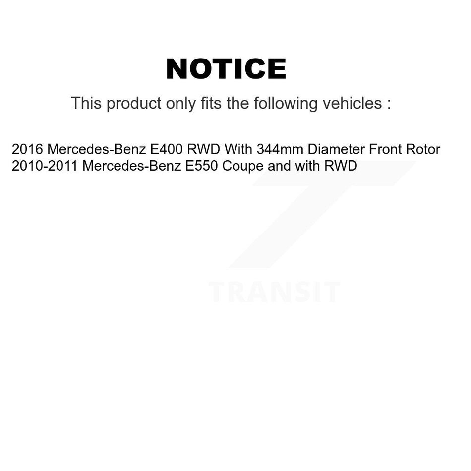 Front Hub Bearing Assembly Coated Disc Brake Rotor & Pads Kit For Mercedes-Benz E400 E550 KBB-131815