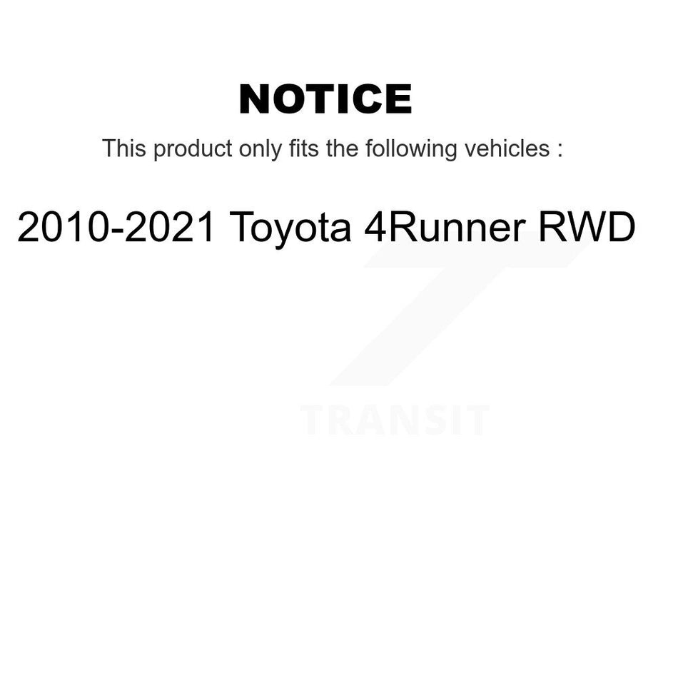 Front Hub Bearing Assembly Coated Brake Rotor & Pads Kit For 2010-2021 Toyota 4Runner RWD KBB-131854