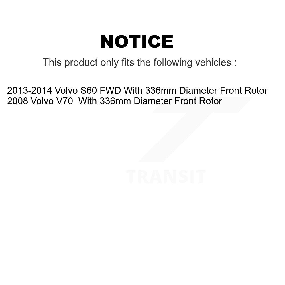 Front Rear Hub Bearings Coated Disc Brake Rotors And Pads Kit (10Pc) For Volvo S60 V70 KBB-132025