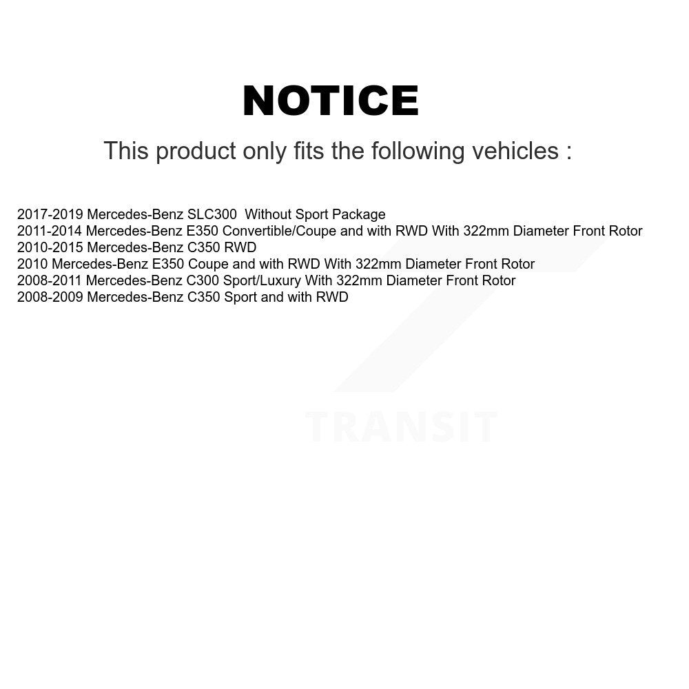 Front Hub Bearing Coated Disc Brake Rotor Pad Kit For Mercedes-Benz C300 E350 C350 SLC300 KBB-132137
