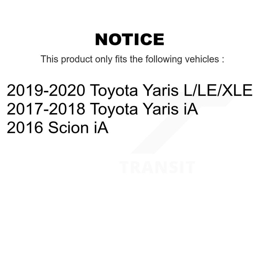Front Hub Bearing Assembly Disc Brake Rotor And Ceramic Pad Kit For Toyota Yaris iA Scion KBB-132160