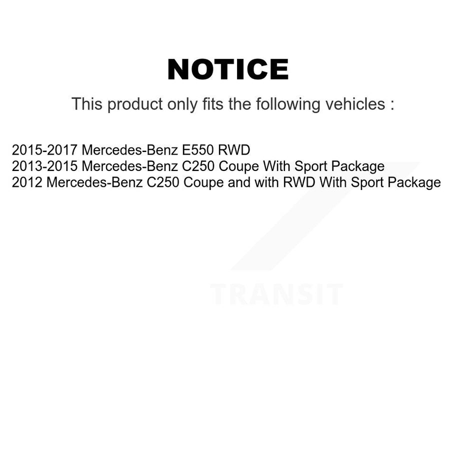 Front Hub Bearing Assembly Disc Brake Rotors And Pads Kit For Mercedes-Benz C250 E550 KBB-132169