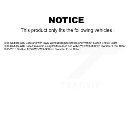 Front Hub Bearing Assembly Disc Brake Rotors And Semi-Metallic Pads Kit For Cadillac ATS KBB-132245