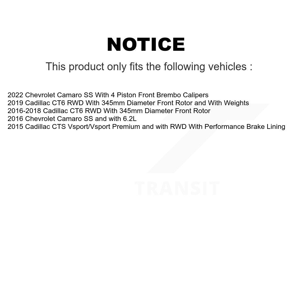Front Hub Bearing Assembly Disc Brake Rotor Pad Kit For Chevrolet Camaro Cadillac CT6 CTS KBB-132254