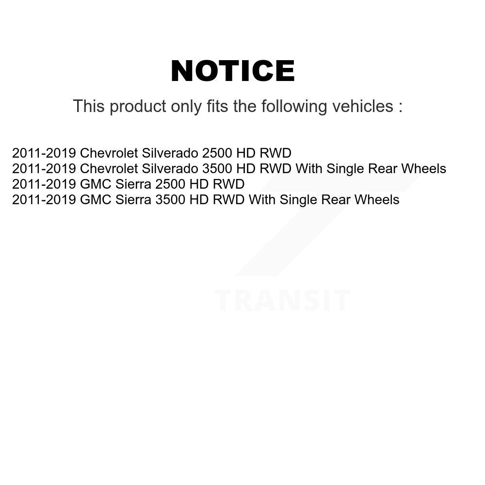 Front Hub Bearing Brake Rotor Pad Kit For GMC Chevrolet Sierra 2500 HD Silverado 3500 RWD KBB-132310