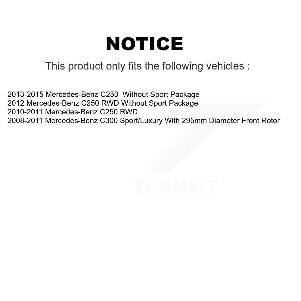 Front Hub Bearing Assembly Disc Brake Rotors And Pads Kit For Mercedes-Benz C300 C250 KBB-132340