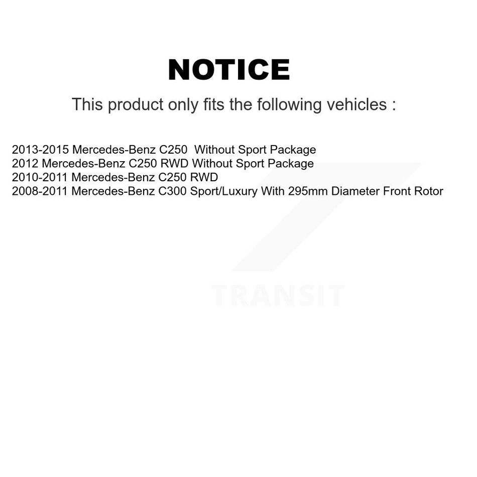 Front Hub Bearing Assembly Disc Brake Rotors And Pads Kit For Mercedes-Benz C300 C250 KBB-132340