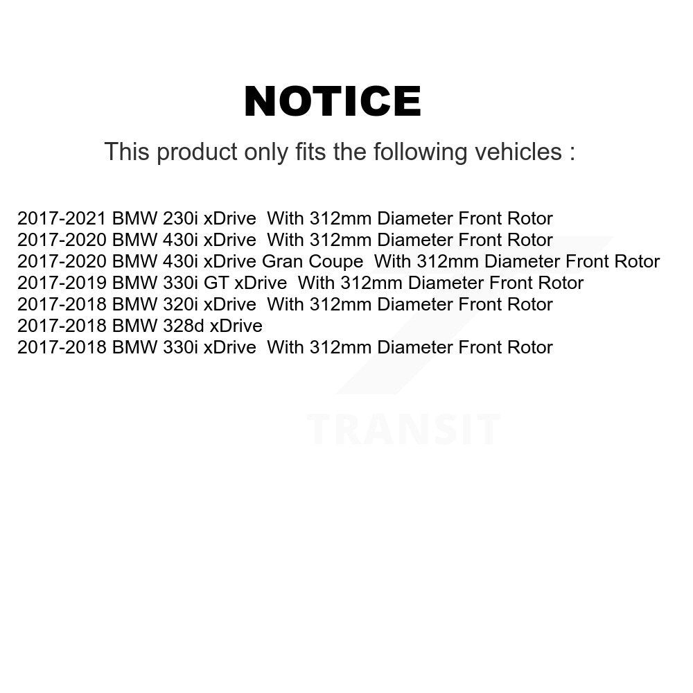 Front Hub Bearing Coat Brake Rotor Pads Kit For BMW 330i xDrive 230i 430i Gran Coupe 320i KBB-132975