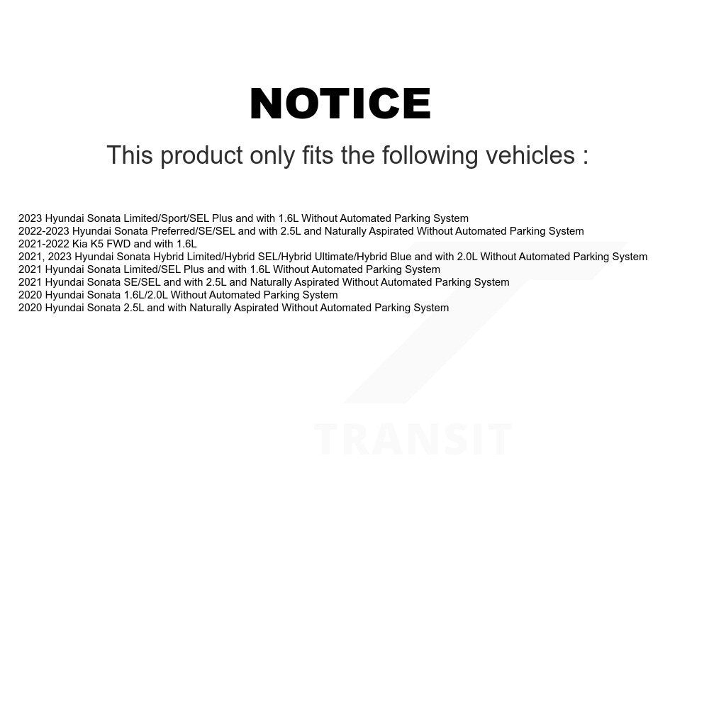 Front Rear Hub Bearing Coated Disc Brake Rotor & Pad Kit (10Pc) For Hyundai Sonata Kia K5 KBB-133054