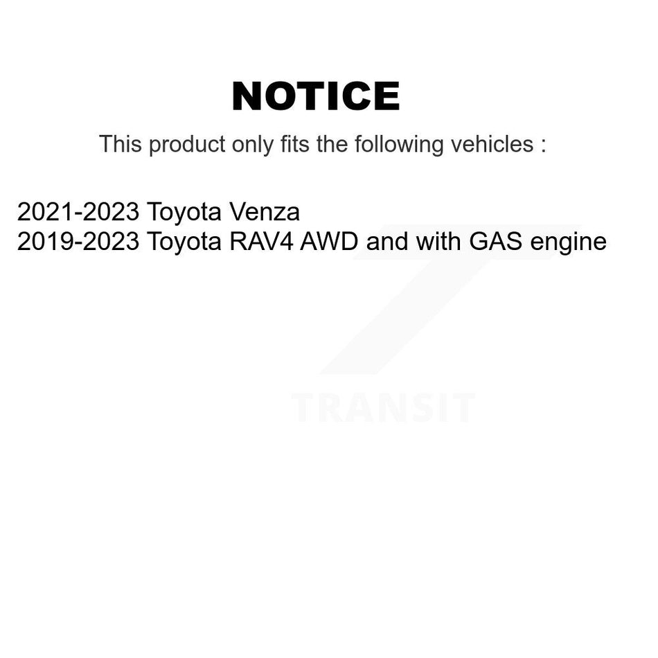 Front Rear Hub Bearing Coated Disc Brake Rotors And Pads Kit (10Pc) For Toyota RAV4 Venza KBB-133171