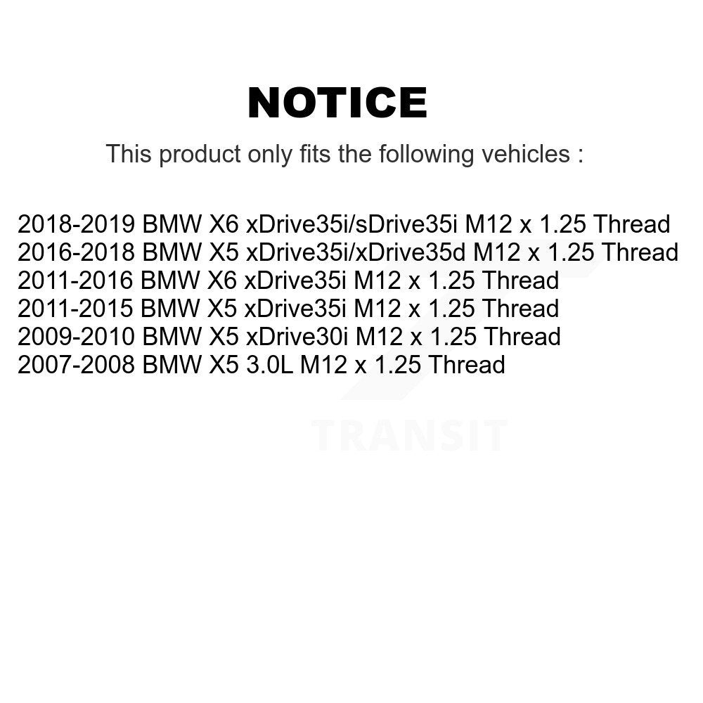 Front Hub Bearing Assembly Coated Brake Rotor And Pad Kit For BMW X5 X6 M12 x 1.25 Thread KBB-133329