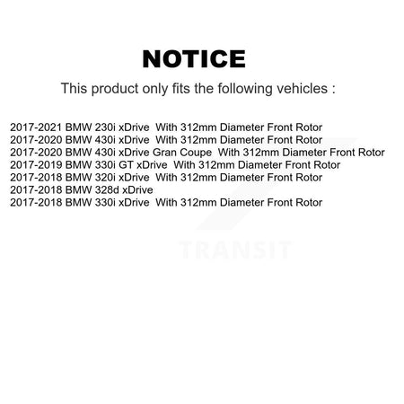 Front Hub Bearing Brake Rotor Pads Kit For BMW 330i xDrive 230i 430i Gran Coupe 320i 328d KBB-133422