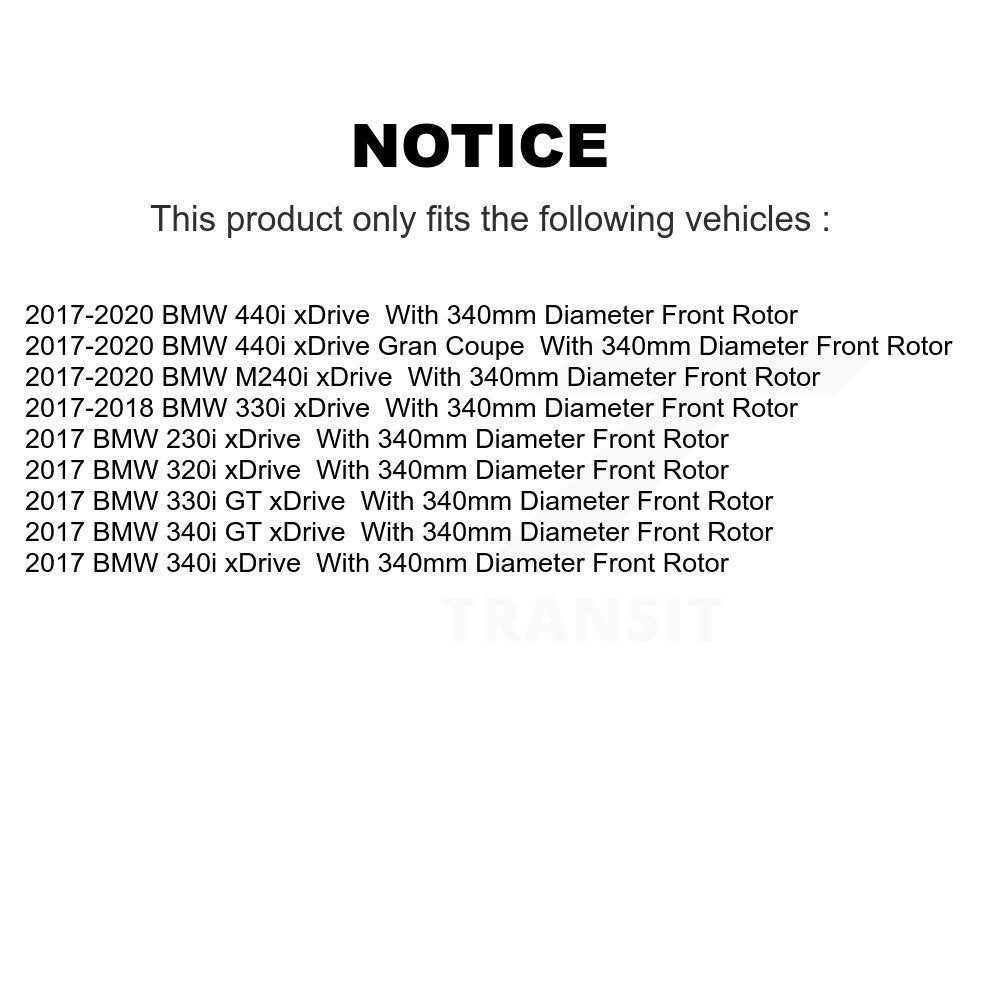 Front Hub Bearing Brake Rotor Pad Kit For BMW 330i xDrive 440i Gran Coupe 320i M240i 340i KBB-133440