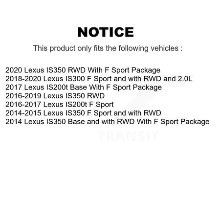 Front Hub Bearing Assembly Disc Brake Rotors And Pads Kit For Lexus IS350 IS300 IS200t KBB-133447