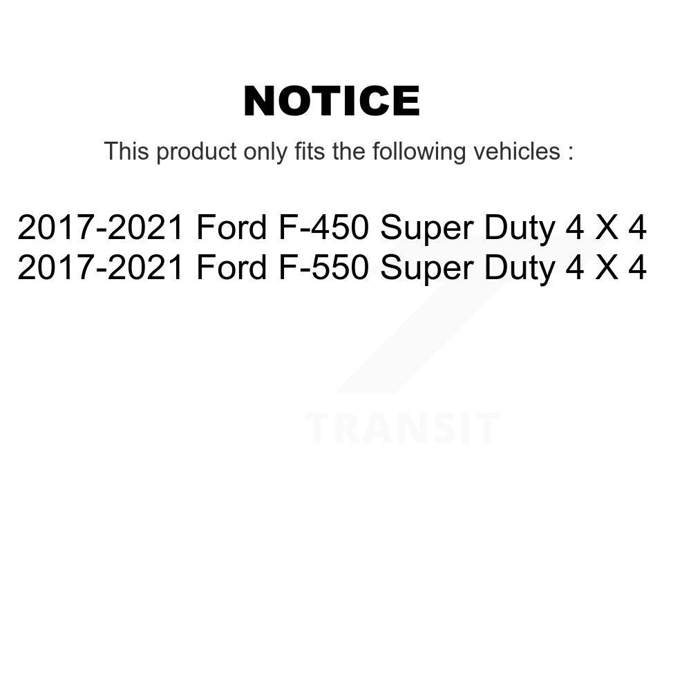 Front Hub Bearing Brake Rotor And Pad Kit For 2017-2021 Ford F-450 Super Duty F-550 4 X KBB-133508