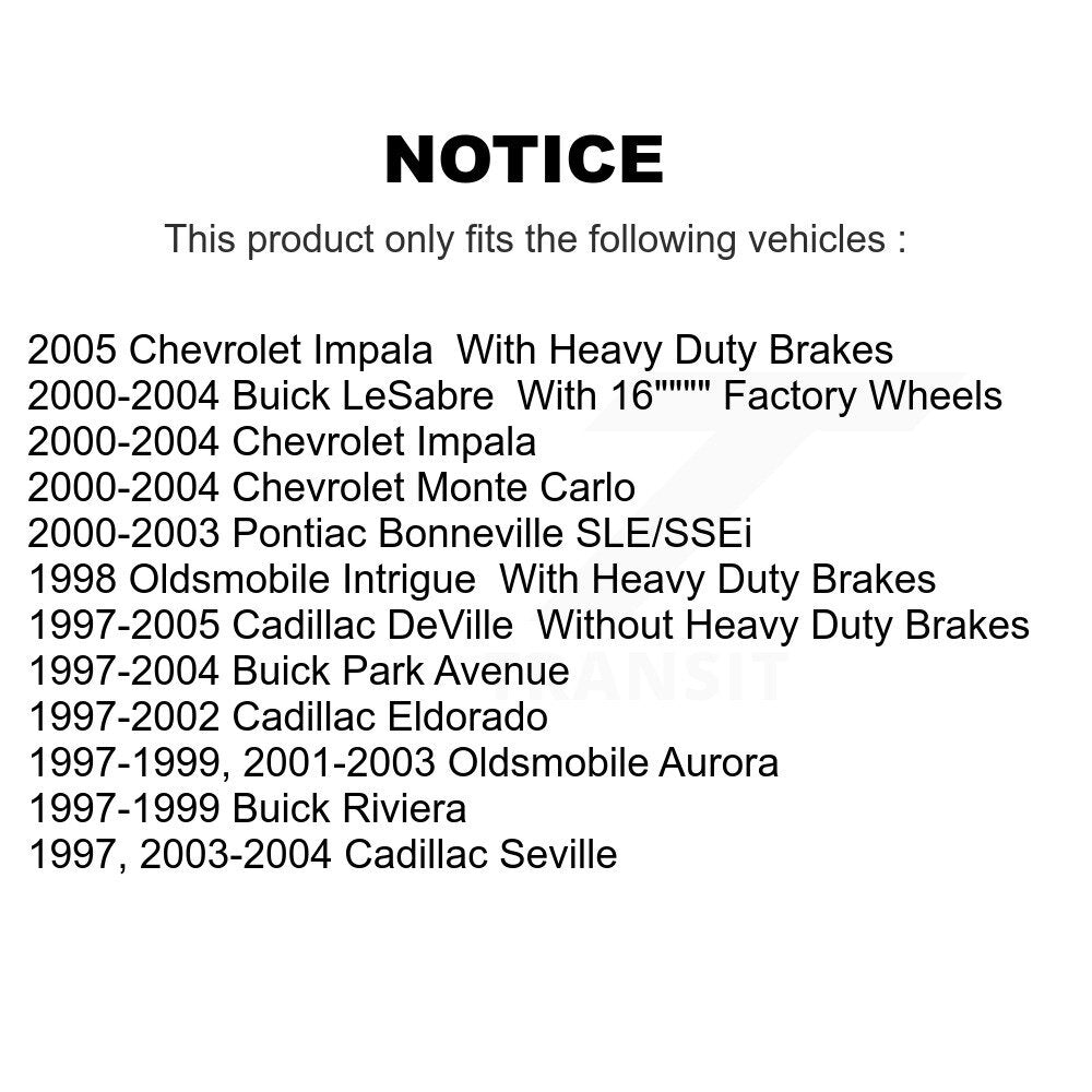 Front Brake Caliper Kit For Chevrolet Impala Buick Cadillac LeSabre DeVille Monte Carlo KBC-100004
