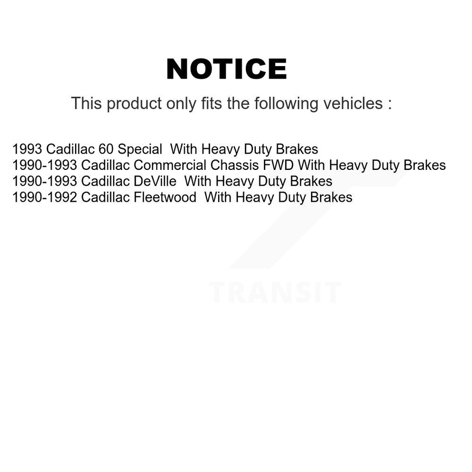 Front Disc Brake Caliper Assembly Left Right Side (Driver Passenger) Kit For Cadillac DeVille Fleetwood 60 Special Commercial Chassis With Heavy Duty Brakes KBC-100007