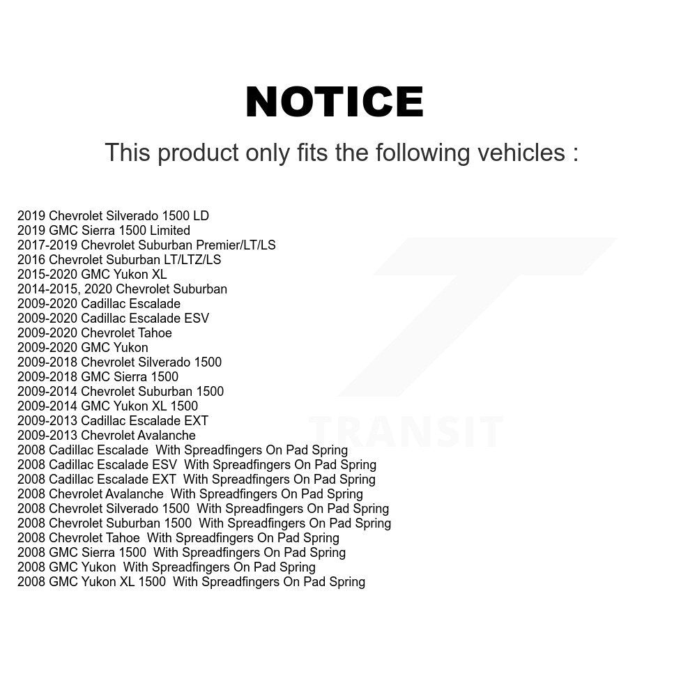 Front Rear Brake Caliper Kit For Chevrolet GMC Sierra 1500 Silverado Tahoe Yukon Cadillac KBC-100009