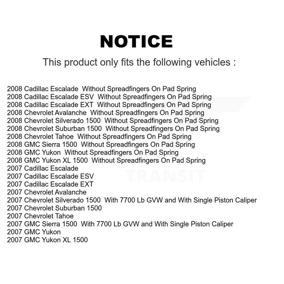 Front Rear Brake Caliper Kit For Chevrolet GMC Silverado 1500 Sierra Avalanche Cadillac KBC-100011