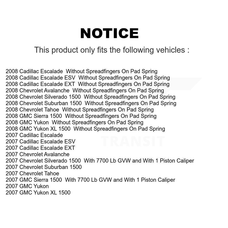 Front Rear Brake Caliper Kit For Chevrolet GMC Silverado 1500 Sierra Avalanche Cadillac KBC-100011