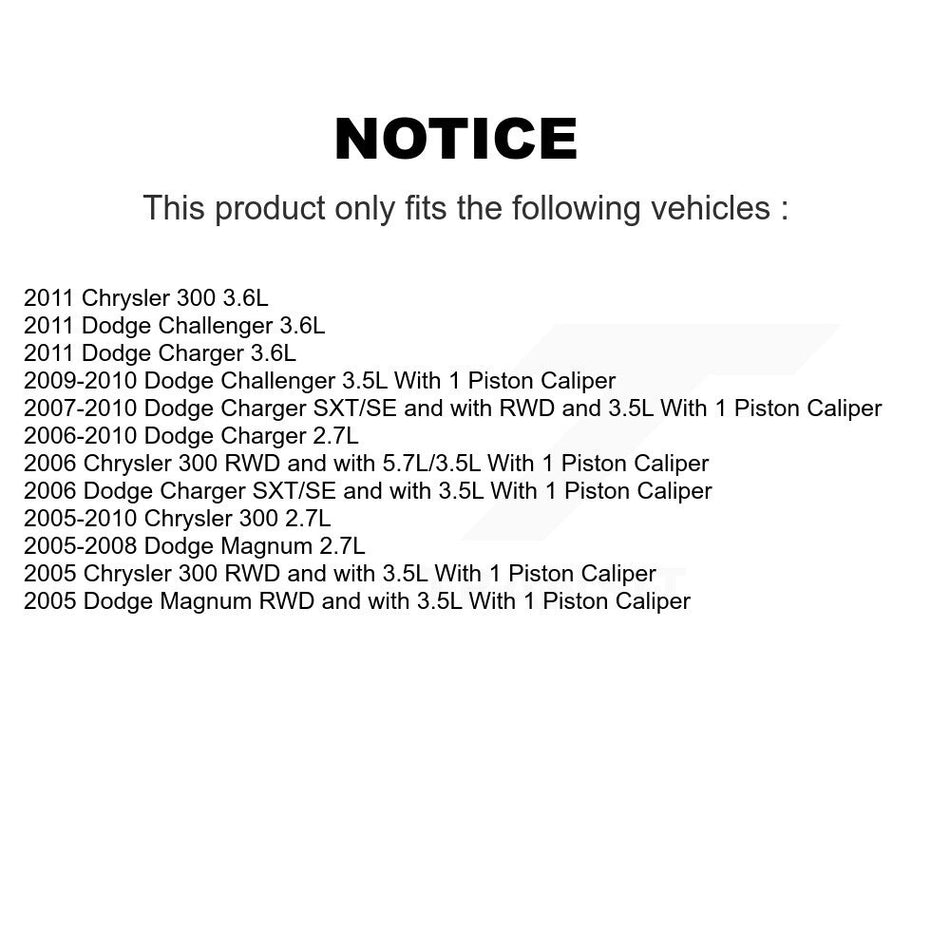 Front Rear Brake Caliper Left Right Kit For Dodge Chrysler 300 Charger Challenger Magnum KBC-100013