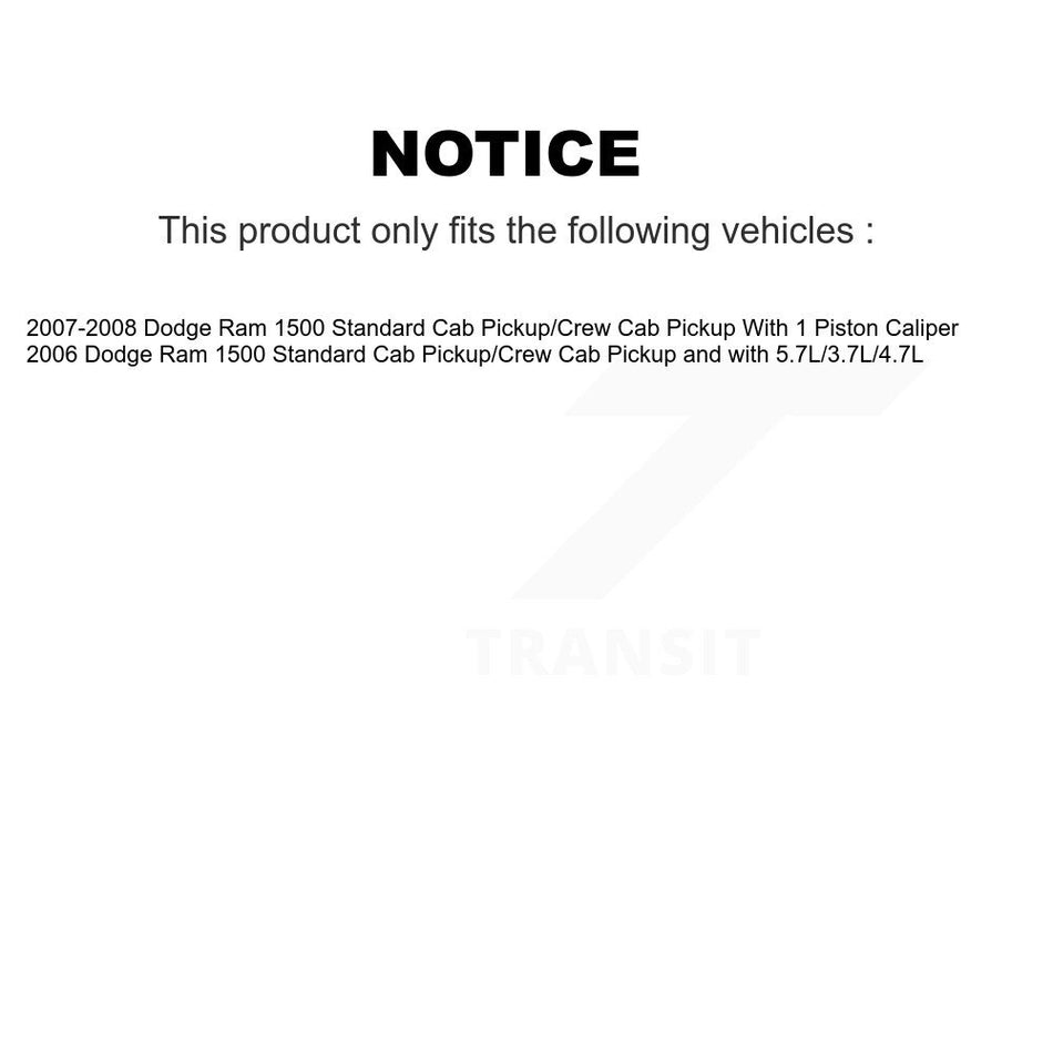 Front Rear Disc Brake Caliper Left Right Side (Driver Passenger) Kit For Dodge Ram 1500 KBC-100021