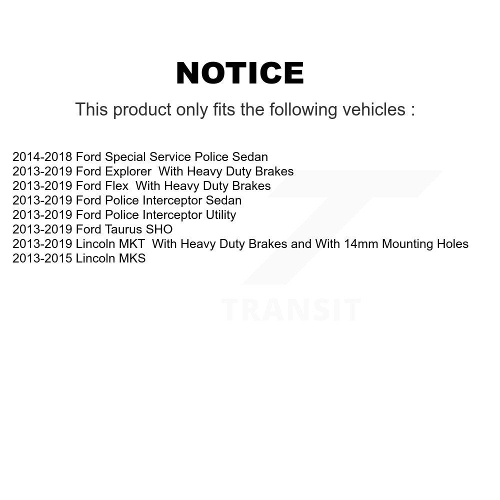 Front Rear Brake Caliper Kit For Ford Explorer Flex Taurus Police Interceptor Utility MKT KBC-100023