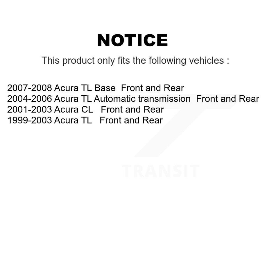 Front Rear Disc Brake Caliper Assembly Left Right Side (Driver Passenger) Kit For Acura TL CL KBC-100030