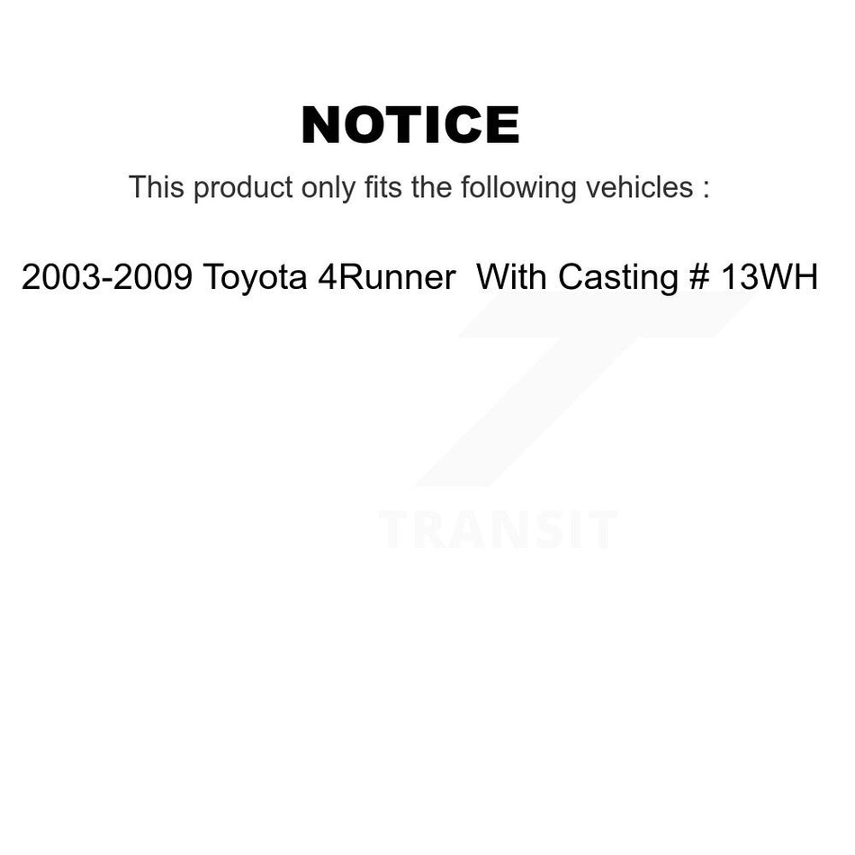 Front Rear Disc Brake Caliper Assembly Left Right Side (Driver Passenger) Kit For 2003-2009 Toyota 4Runner With Casting # 13WH KBC-100036