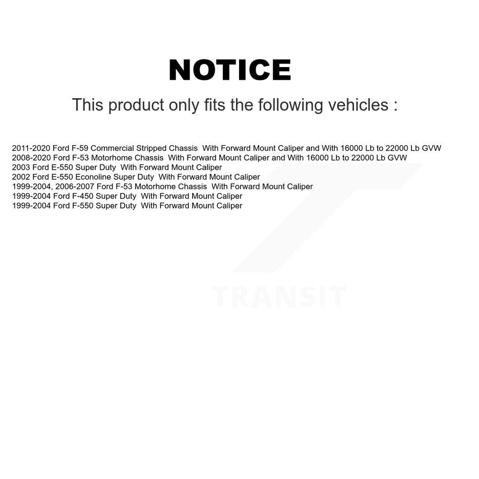 Front Rear Brake Caliper (Left Right) Kit For Ford E-550 Super Duty F-450 F-550 Econoline KBC-100048