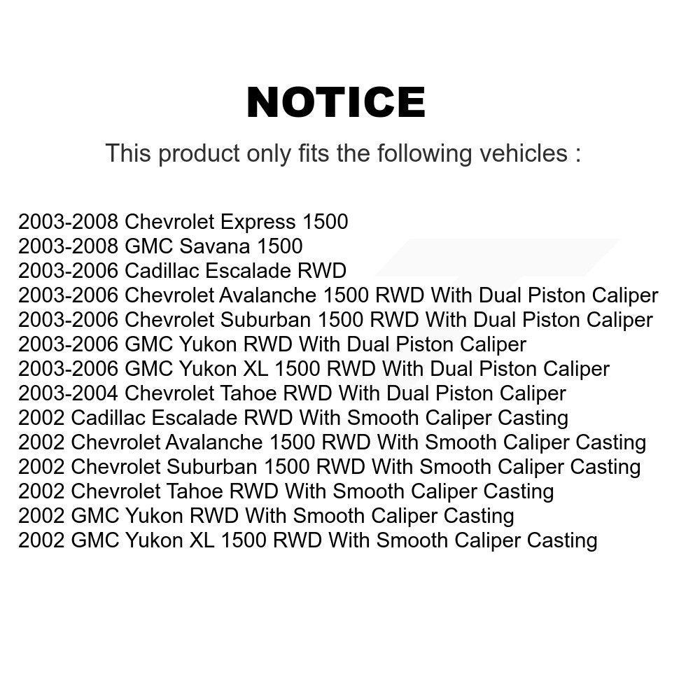 Front Rear Brake Caliper Kit For Chevrolet Avalanche 1500 GMC Yukon Express XL Cadillac KBC-100057