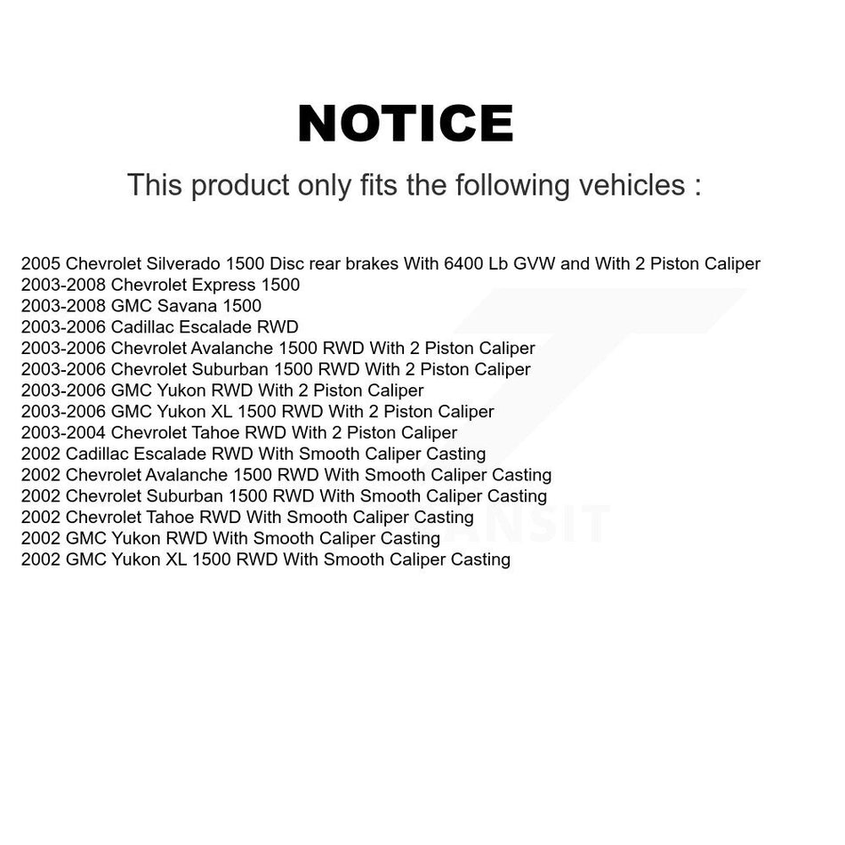 Front Rear Brake Caliper Kit For Chevrolet Avalanche 1500 GMC Yukon Express XL Cadillac KBC-100057