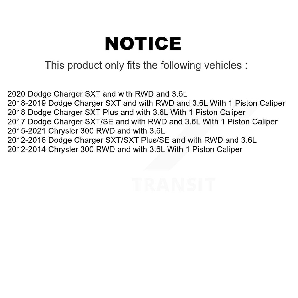 Front Rear Brake Caliper Left Right (Driver Passenger) Kit For Chrysler 300 Dodge Charger KBC-100067