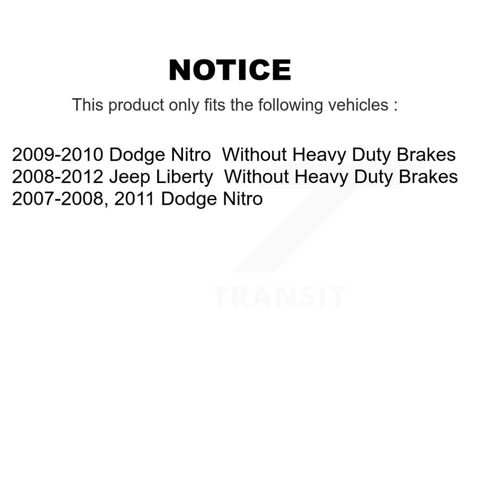 Front Rear Brake Caliper Left Right (Driver Passenger) Kit For Jeep Liberty Dodge Nitro KBC-100076