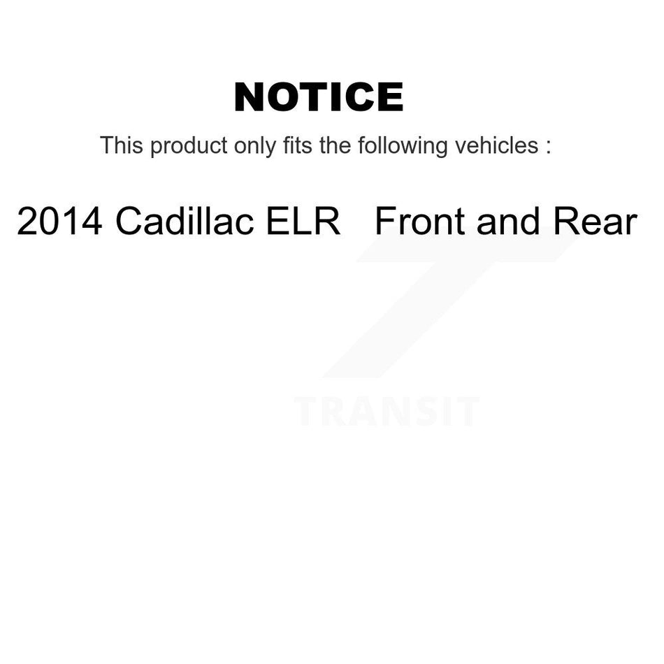 Front Rear Disc Brake Caliper Assembly Left Right Side (Driver Passenger) Kit For 2014 Cadillac ELR KBC-100087