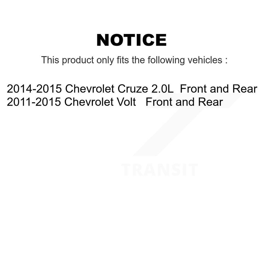 Front Rear Disc Brake Caliper Assembly Left Right Side (Driver Passenger) Kit For Chevrolet Cruze Volt KBC-100090