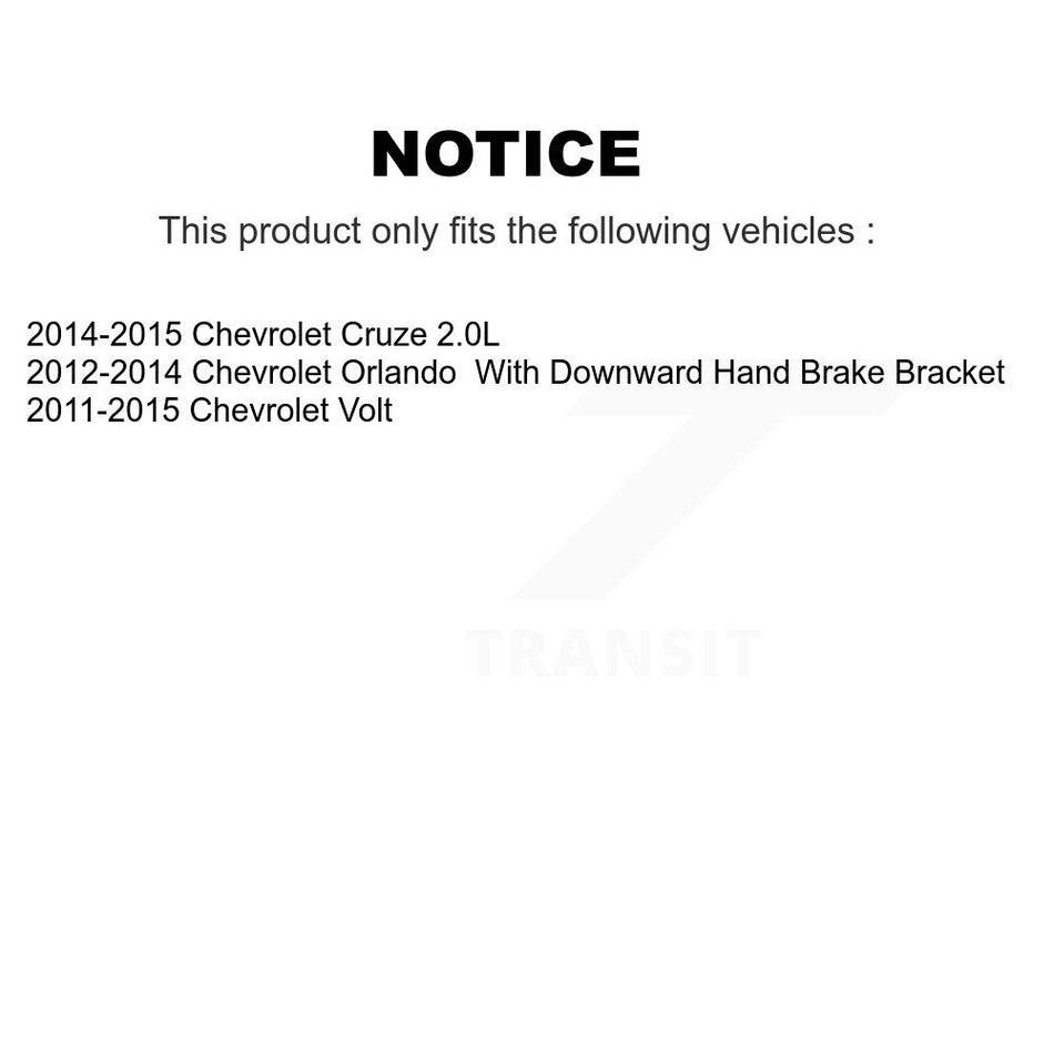 Front Rear Disc Brake Caliper Assembly Left Right Side (Driver Passenger) Kit For Chevrolet Cruze Volt KBC-100090