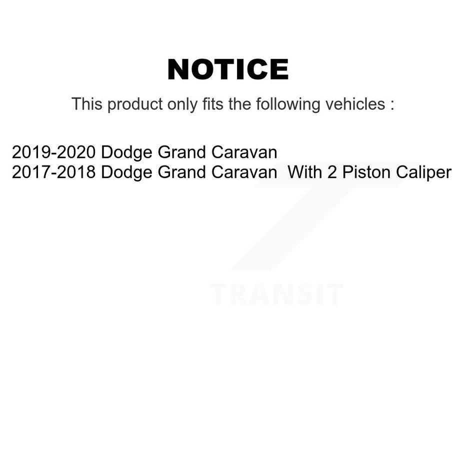 Front Rear Disc Brake Caliper Assembly Left Right Side (Driver Passenger) Kit For 2017-2020 Dodge Grand Caravan KBC-100092