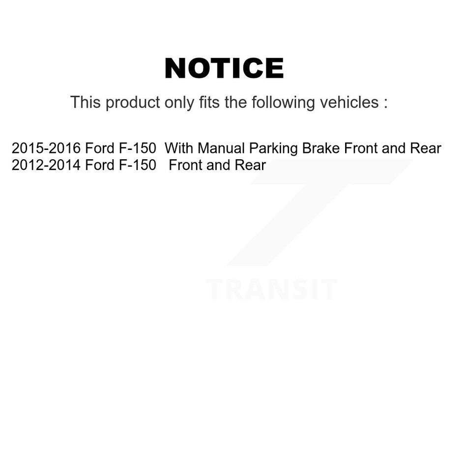 Front Rear Disc Brake Caliper Assembly Left Right Side (Driver Passenger) Kit For Ford F-150 KBC-100094