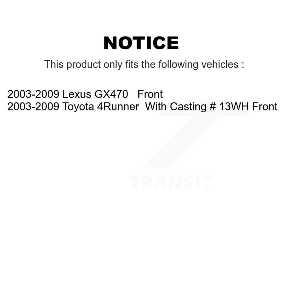 Front Disc Brake Caliper Assembly Left Right Side (Driver Passenger) Kit For 2003-2009 Toyota 4Runner Lexus GX470 KBC-100106