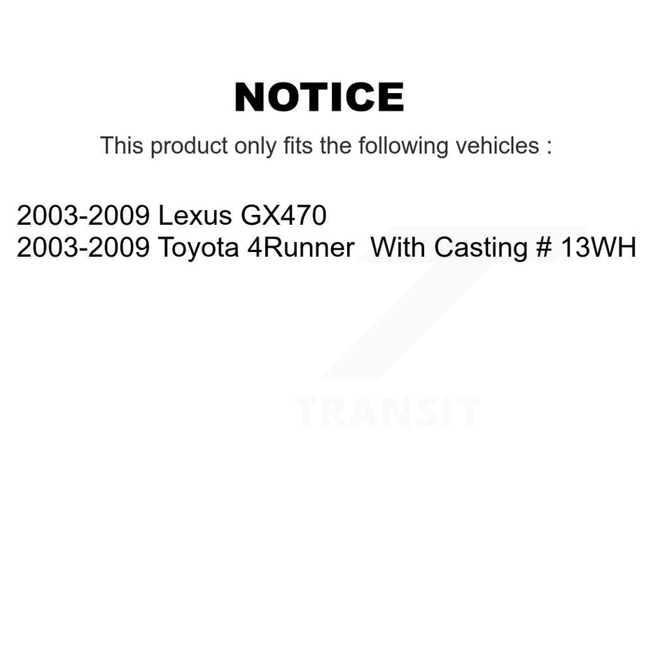 Front Disc Brake Caliper Assembly Left Right Side (Driver Passenger) Kit For 2003-2009 Toyota 4Runner Lexus GX470 KBC-100106