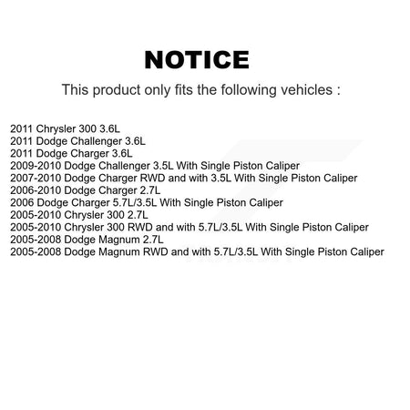 Front Brake Caliper Left Right Side Kit For Dodge Chrysler 300 Charger Challenger Magnum KBC-100135